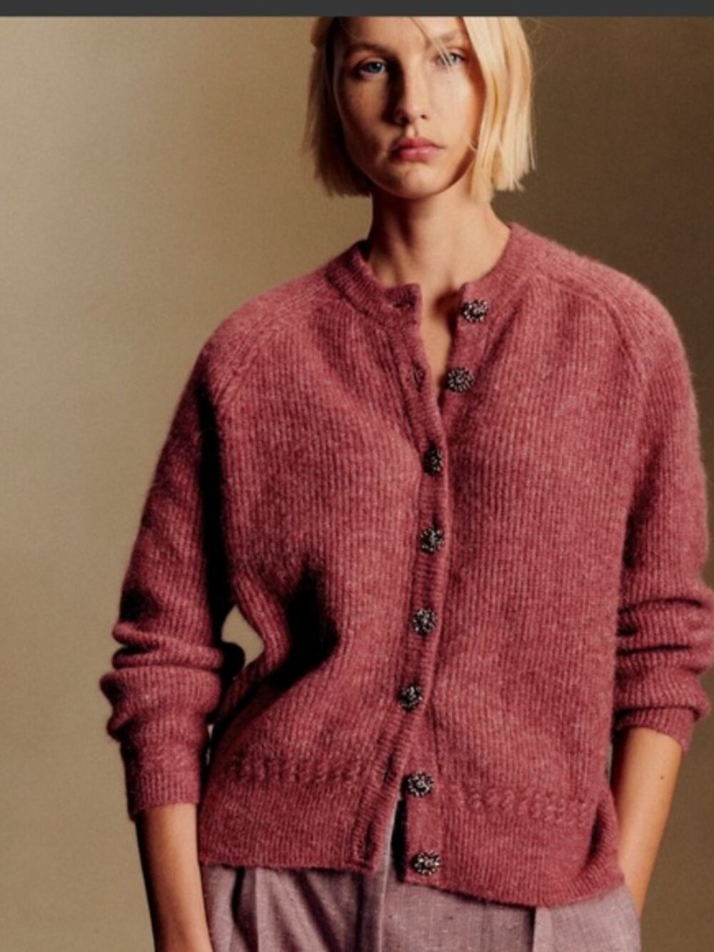 Sézane Othello cardigan - M - rosewood NWOT